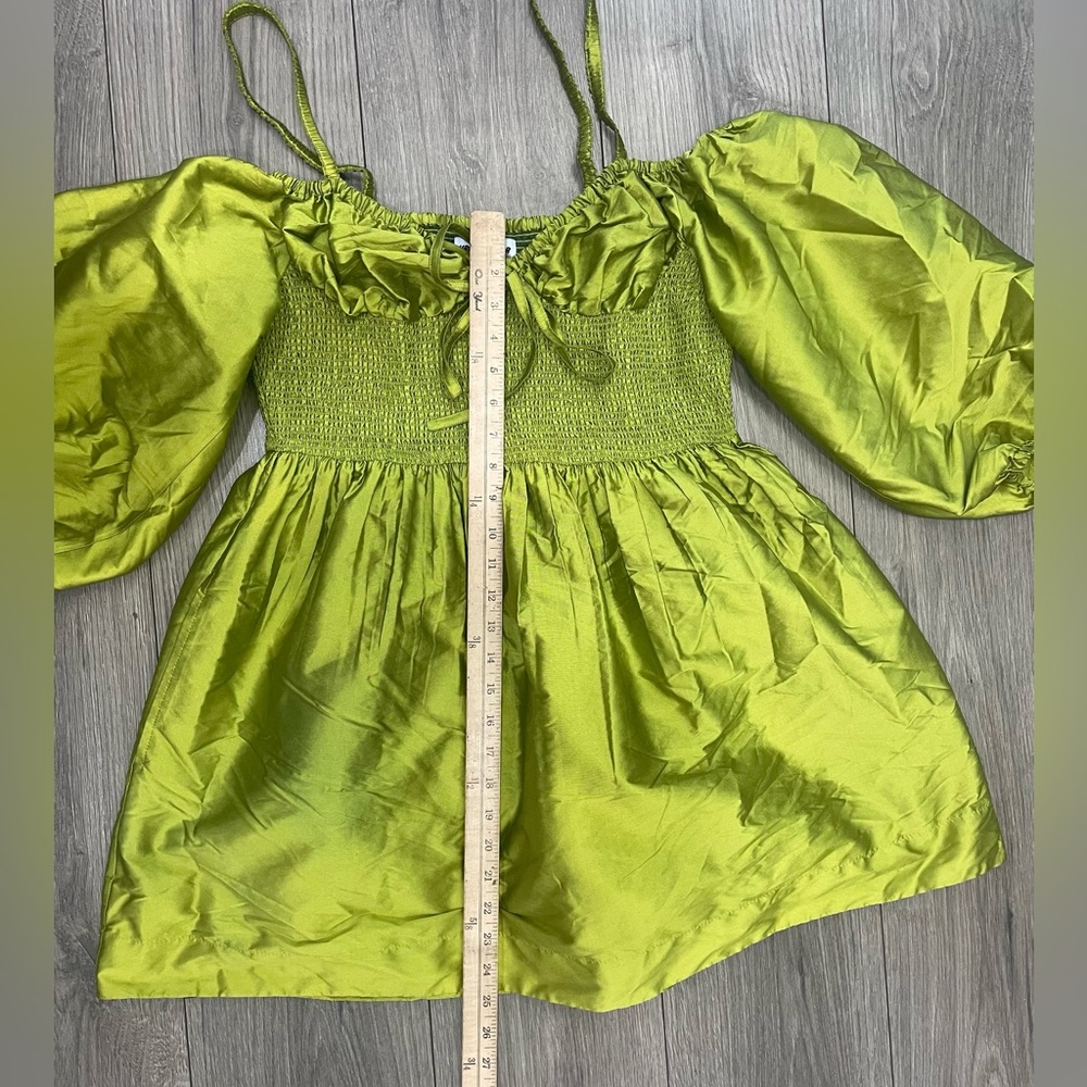 Anthropologie Dhruv Kapoor Corset Mini Dress in Green Size Large - Picture 4 of 11